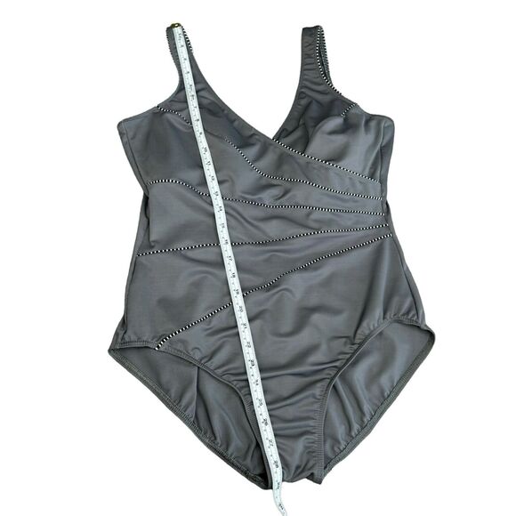 Miraclesuit Kirkland Womens 16 Gray Horizon One Piece Swimsuit - Picture 6 of 11